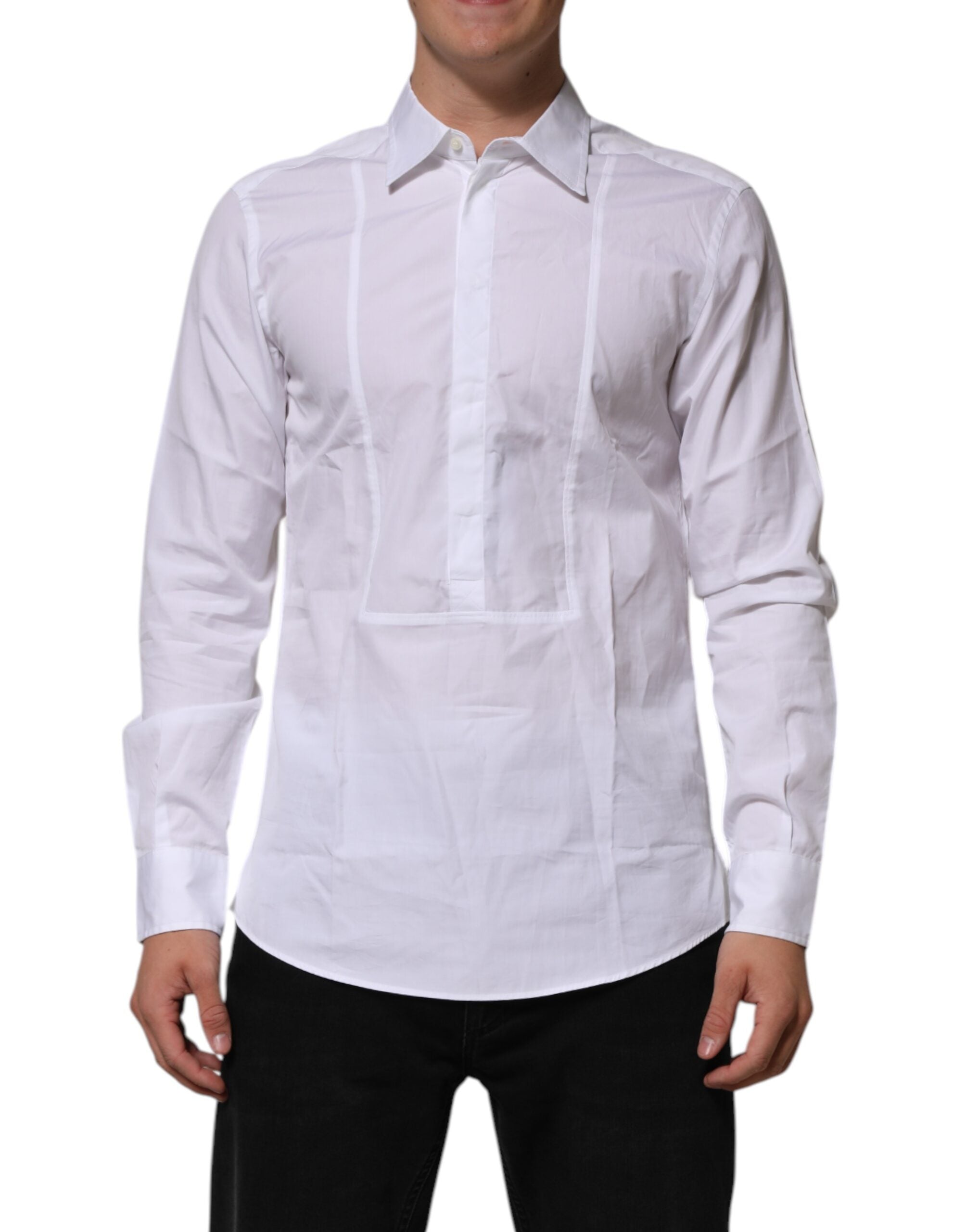 Dolce & Gabbana White Poplin Cotton Shirt for Men Formal